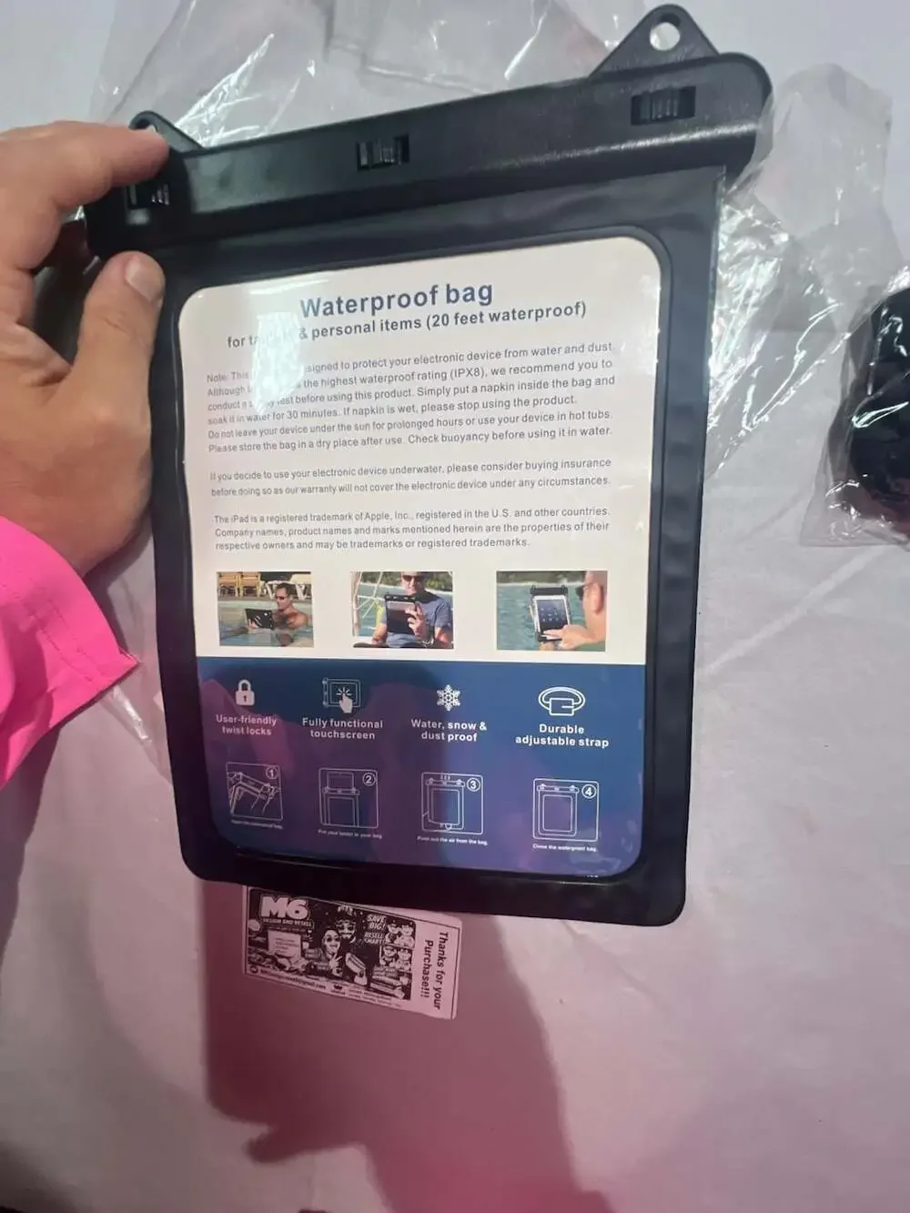 Universal Waterproof Tablet Pouch Case with Adjustable Strap